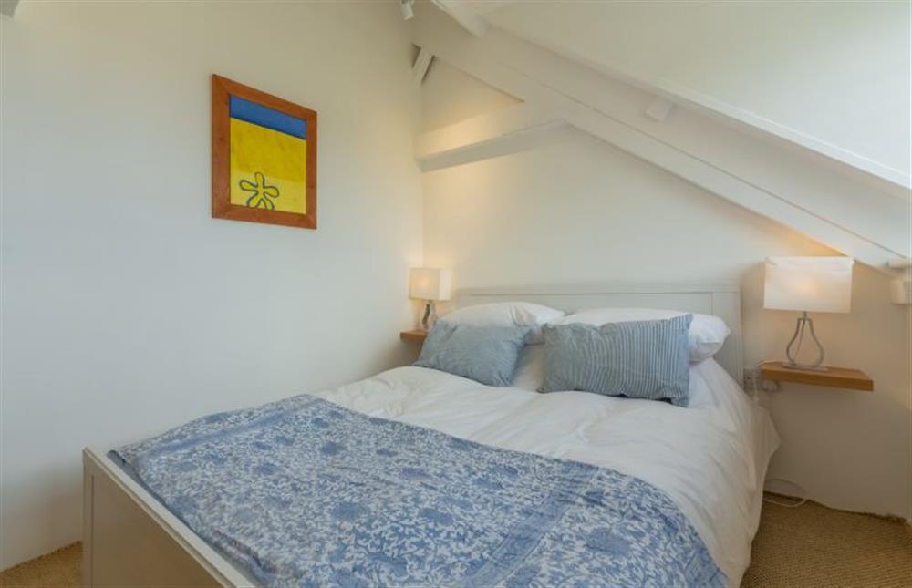 Second floor: Bedroom two, double bed at The Barn, Burnham Overy Staithe near Kings Lynn