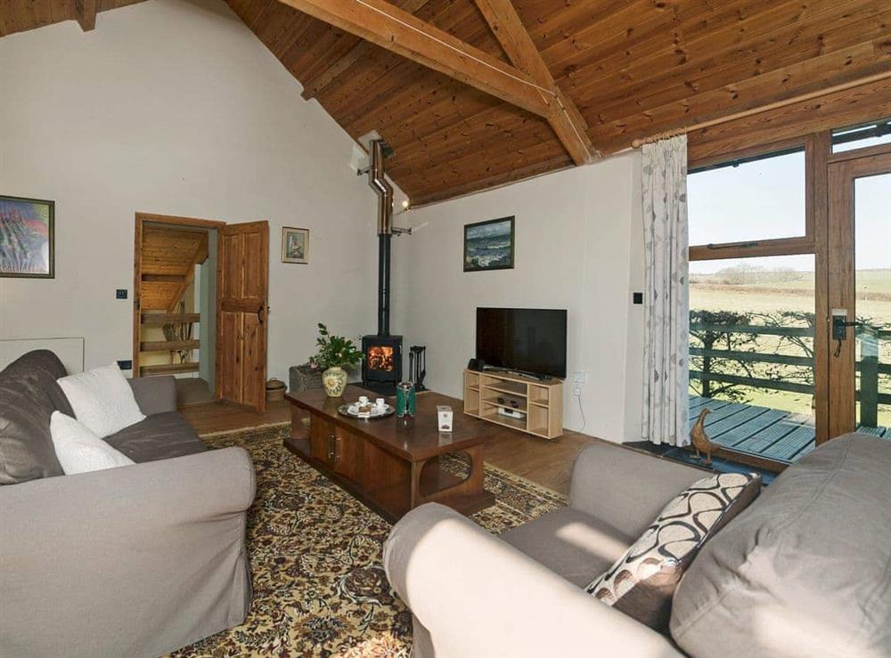 Tastefully furnished living area at The Barn by The Lake in Brompton Regis, near Dulverton, Somerset