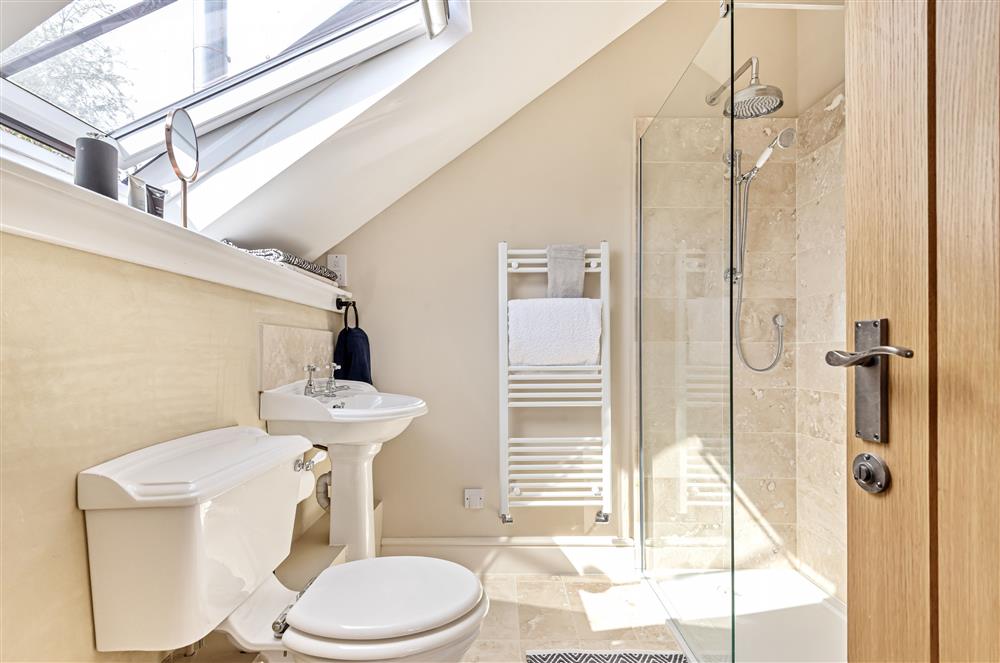 The en-suite shower room to bedroom two at The Barn, Chard, West Dorset