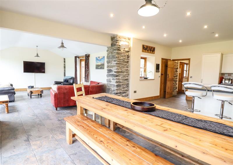 The living area at The Barn, Corwen