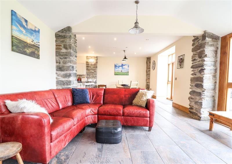 The living room at The Barn, Corwen