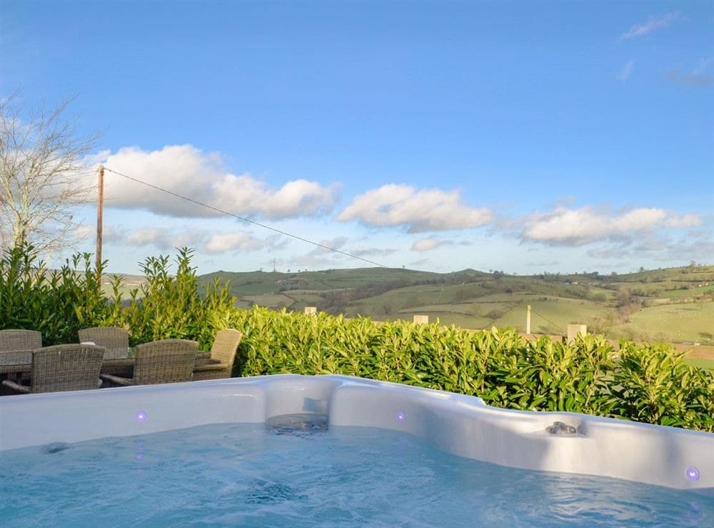 Private and secluded hot tub at The Barn in Gwyddelwern near Corwen, Denbighshire
