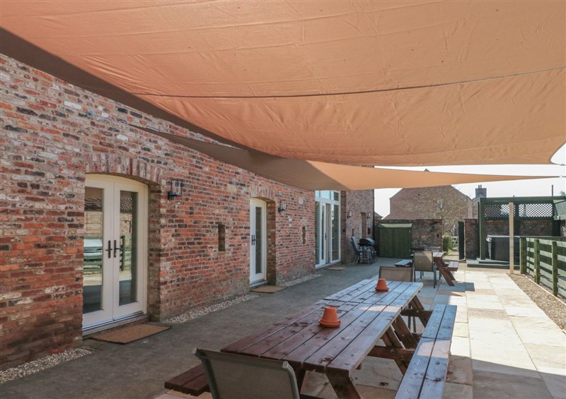 The patio at The Barn, Helperby near Boroughbridge
