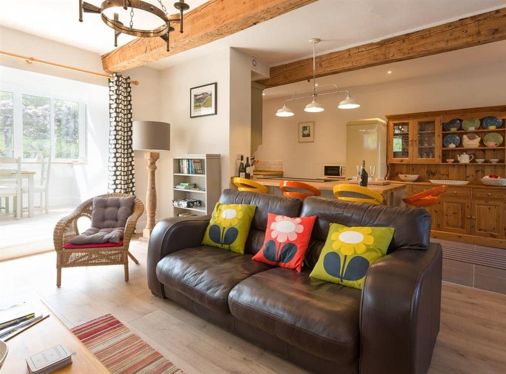 Inviting living area at The Barn, Oak Tree Farm in West Witton, near Leyburn, Yorkshire, North Yorkshire