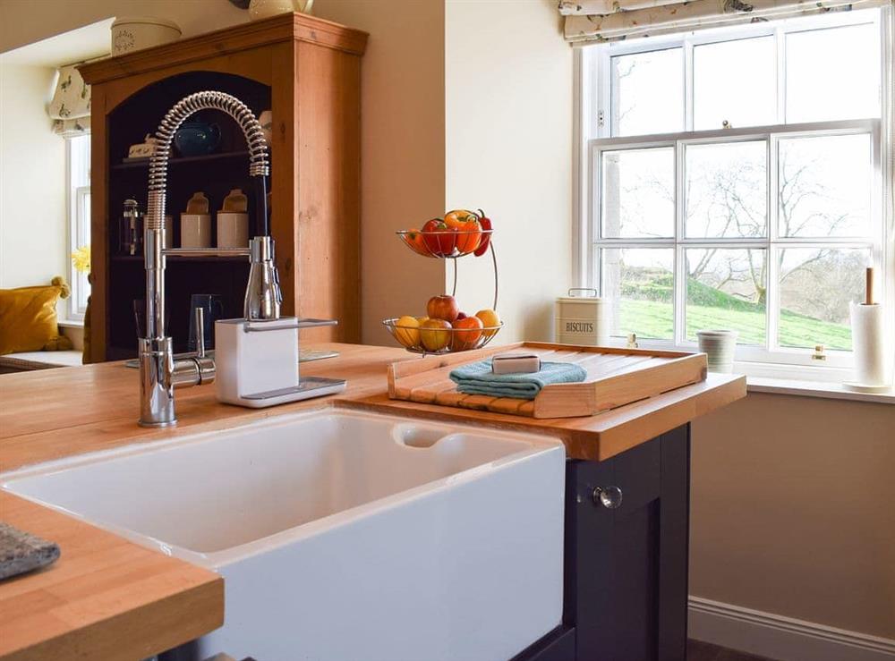 Bespoke kitchen with Belfast sink at The Barracks @ East Neuk Orchards in Arncroach, near St Andrews, Fife