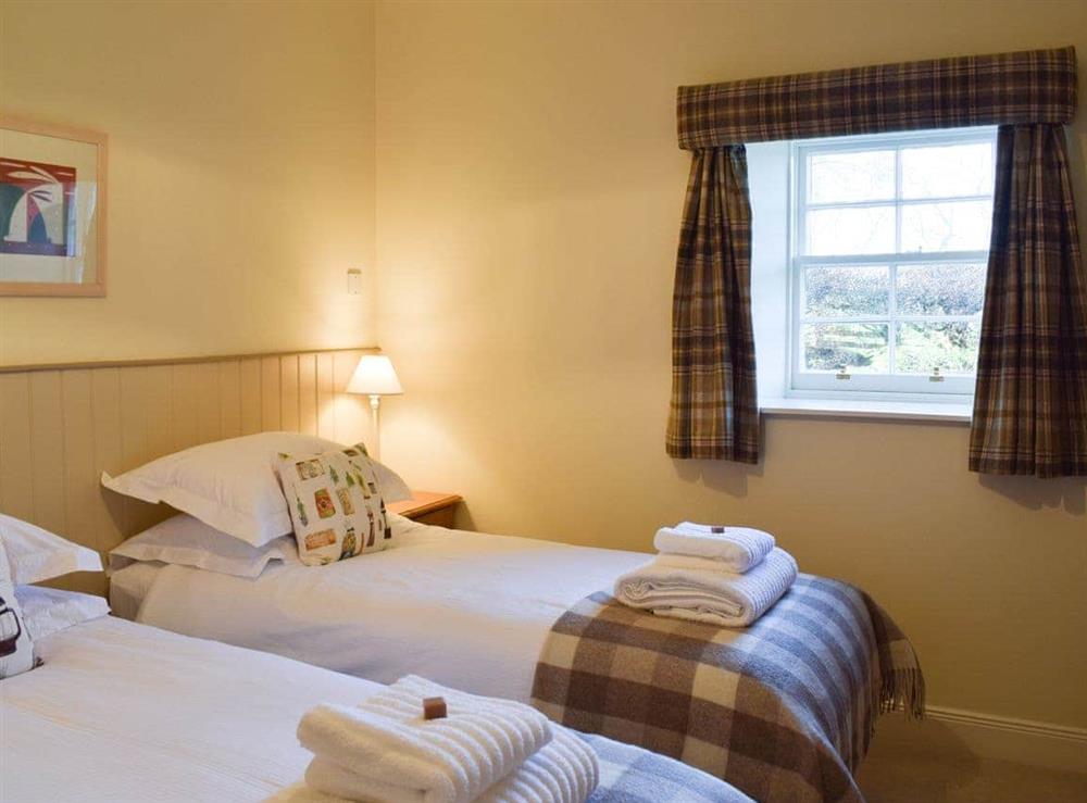 Lovely bedroom with twin single beds at The Barracks @ East Neuk Orchards in Arncroach, near St Andrews, Fife