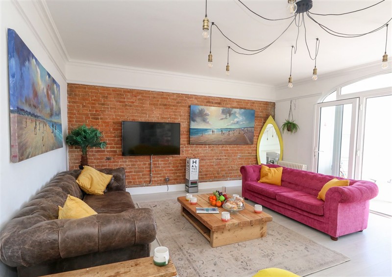 This is the living room at The Beach Condo, Weymouth