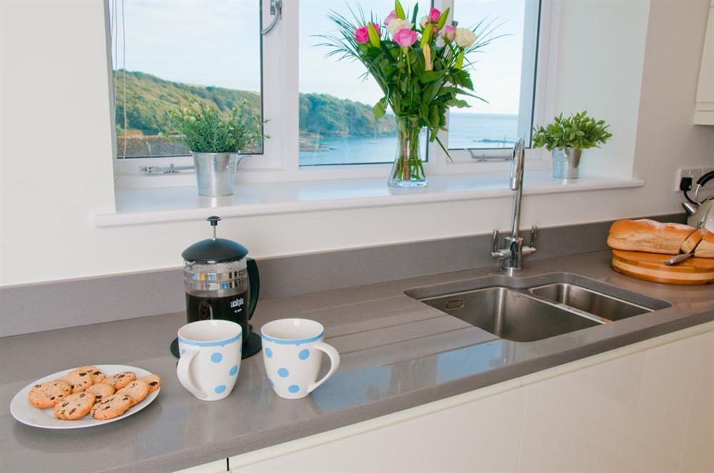Lovely estuary views from the kitchen at The Beach House (Woodside) in Bennett Road, Salcombe