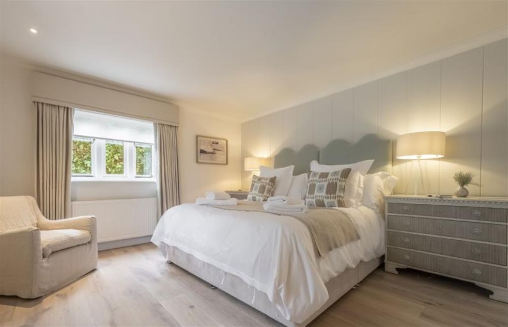 Bedroom five is on the ground floor and offers a super king-size zip and link at The Beach House, Brancaster near Kings Lynn
