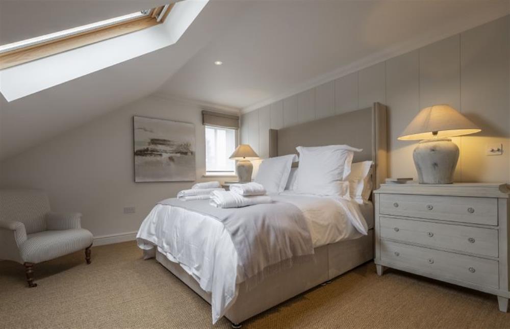 Bedroom four on the 1st floor, with king-sized bed at The Beach House, Brancaster near Kings Lynn
