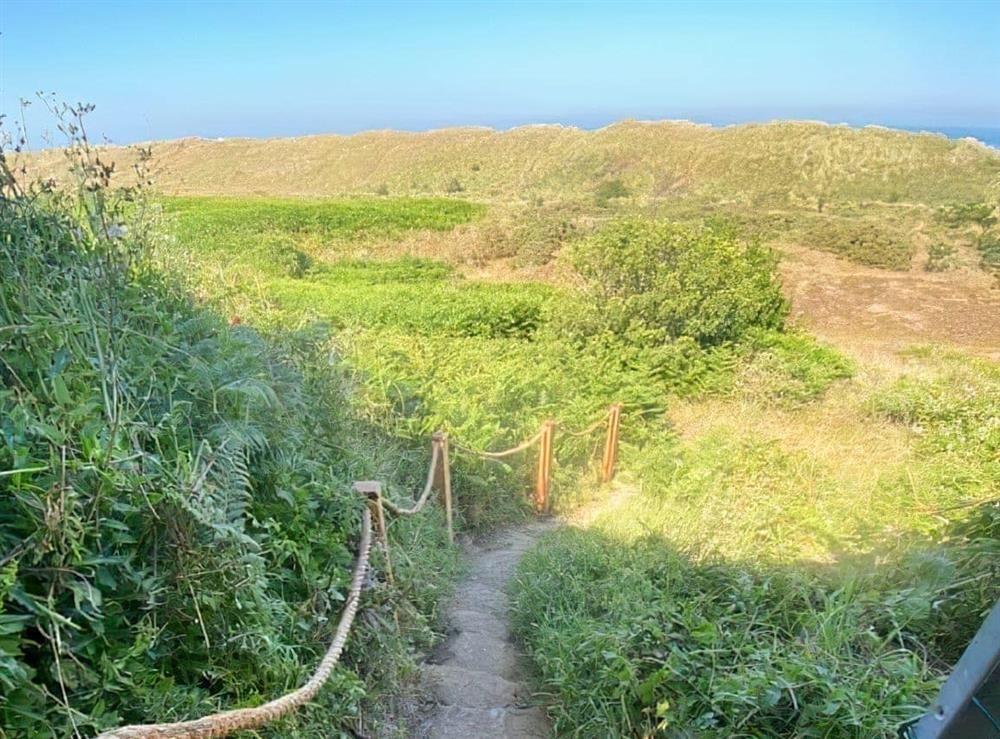 Path to the shore at The Beach House in Winterton on Sea, Norfolk