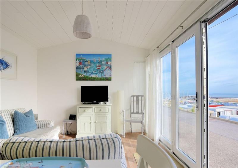 This is the living room at The Beach Hut, Lyme Regis