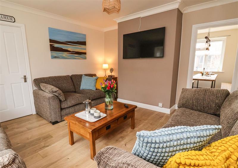 This is the living room at The Beach Huts, Hornsea