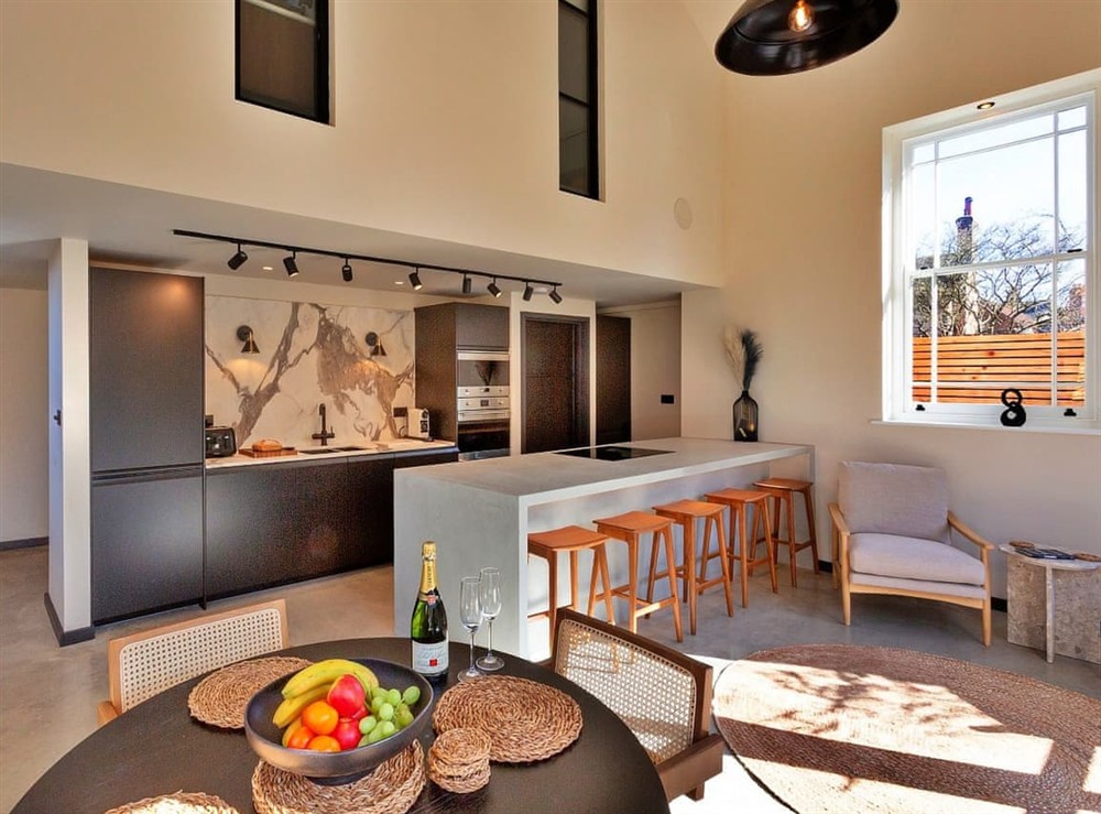 Open plan living space at The Beach Loft in Ashford, Kent