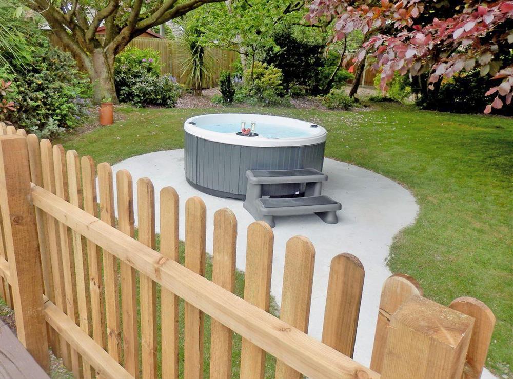 Hot tub at The Beech House in Corton, near Lowestoft, Suffolk