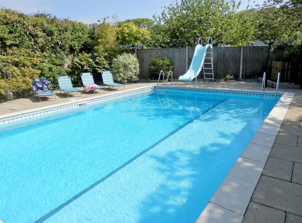 Luxurious private swimming pool at The Beech House in Corton, near Lowestoft, Suffolk