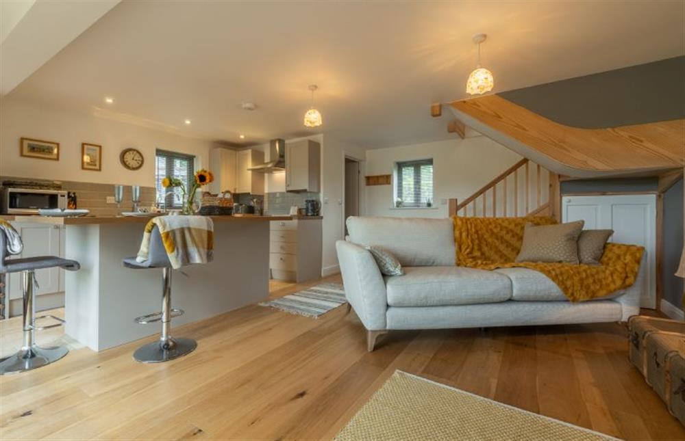 Open-plan living area at The BeeHive, Old Hunstanton