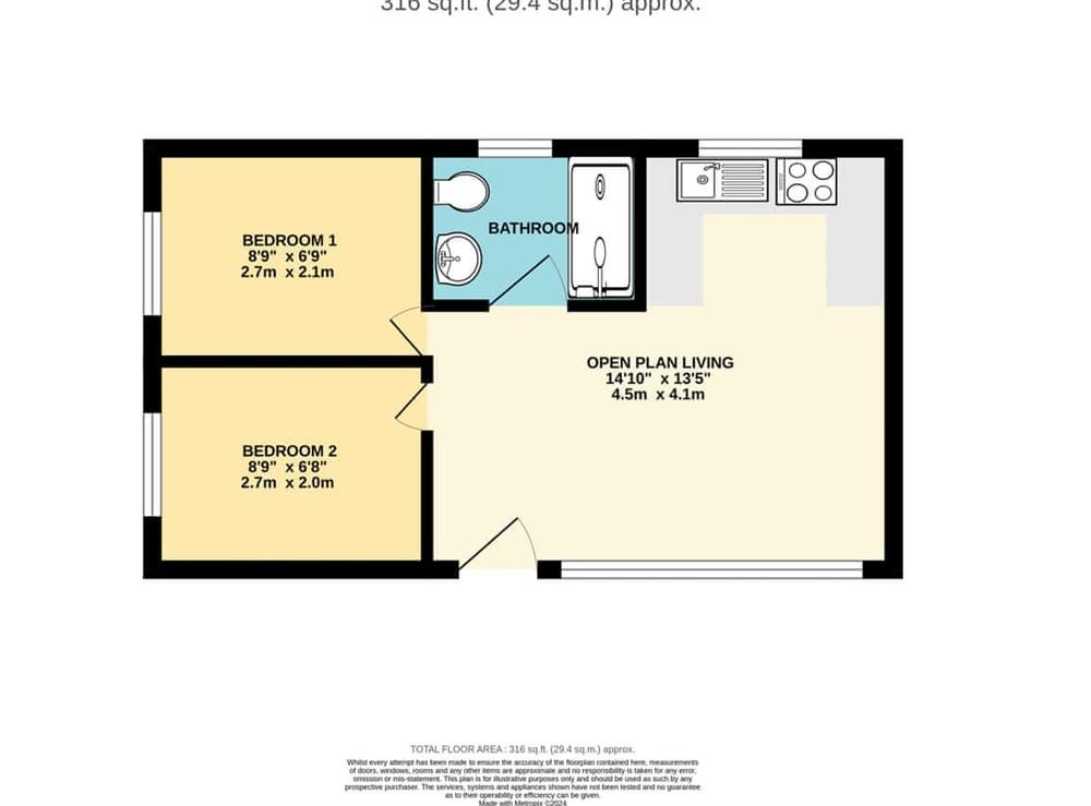 Floor plan at The Bees Knees in Mundesley, Norfolk