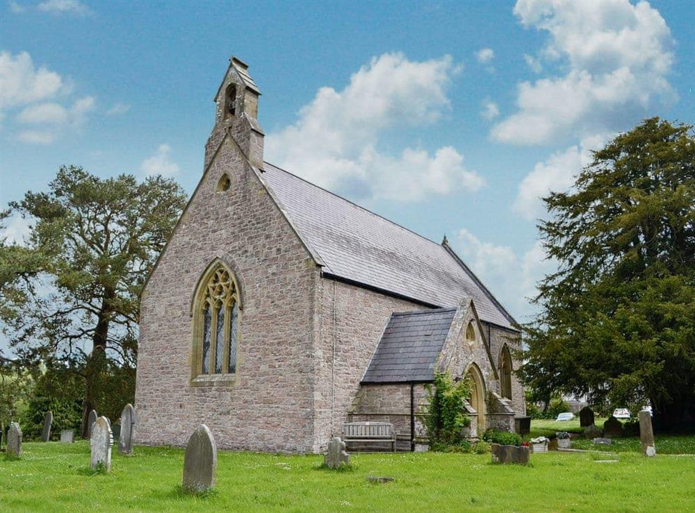 The parish church of St. Tecla, opposite the cottage at The Bellringers Cottage in Llandegla, near Wrexham, Denbighshire