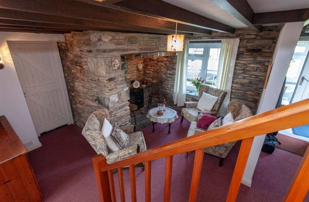 This is the living room at The Bickney in Near Porthgain, Pembrokeshire, Dyfed
