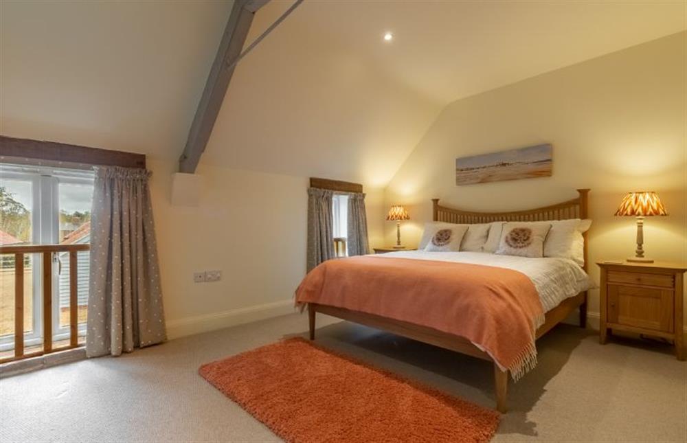 First floor: Bedroom two with 4ft6 double bed at The Big Barn, Snettisham near Kings Lynn