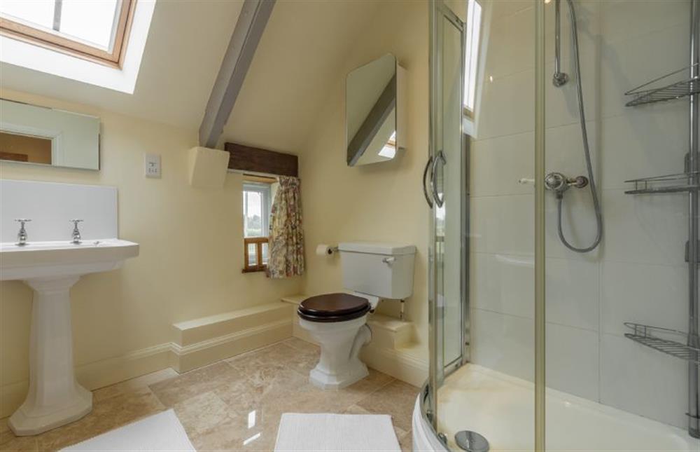 First floor: Master en-suite with shower cubicle at The Big Barn, Snettisham near Kings Lynn