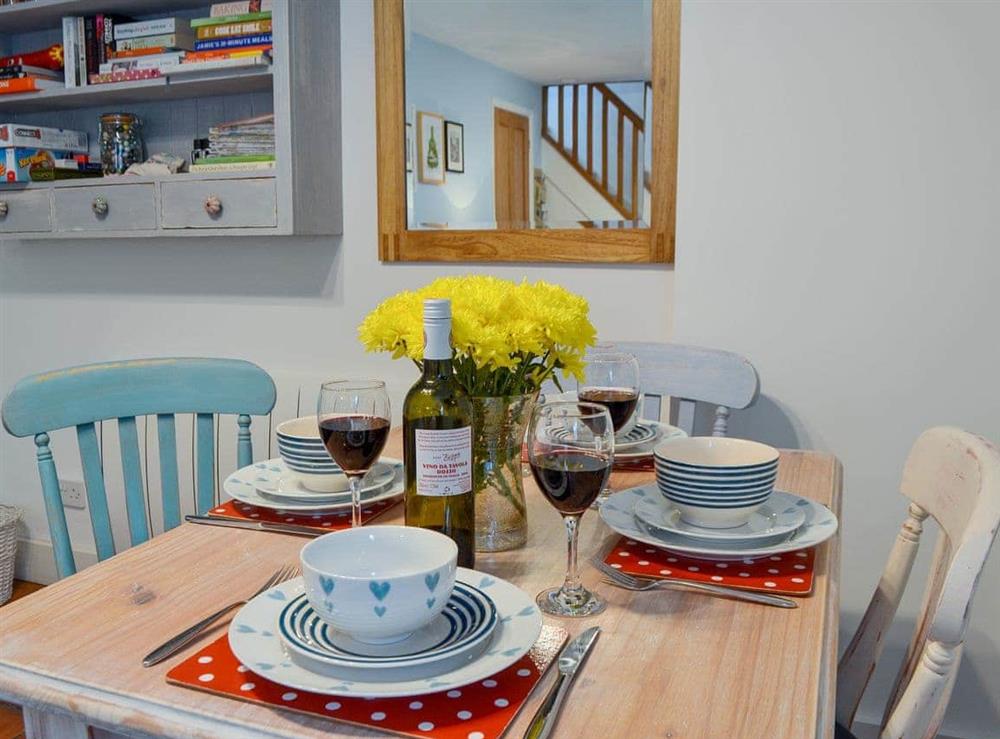 Quirky dining area at The Blue Loft in Playden, near Rye, East Sussex