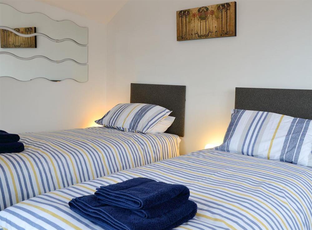 Twin bedroom at The Boathouse in Findochty, near Buckie, Highlands, Banffshire