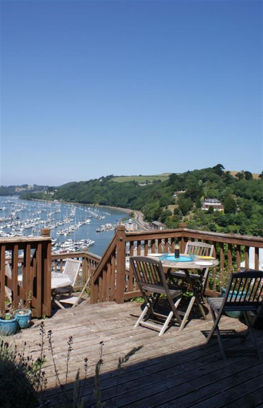 The views across the harbour at The Boathouse, Kingswear, Torbay and the Red Cliffs