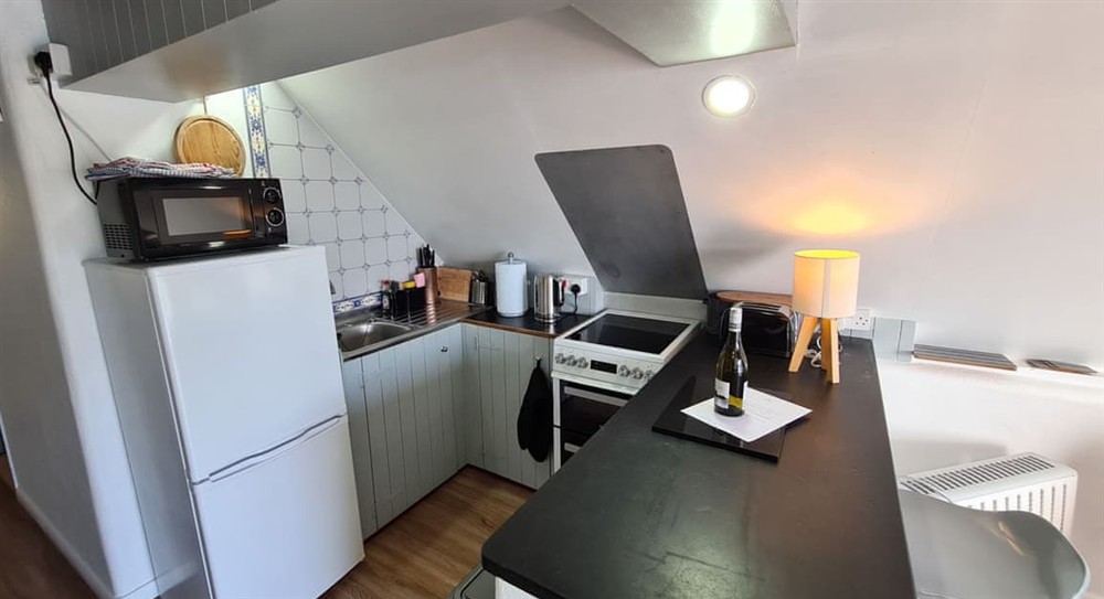 Kitchen area at The Boathouse in St Mawes, Cornwall