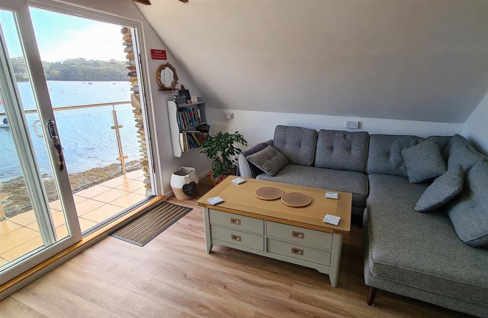 Living area at The Boathouse in St Mawes, Cornwall