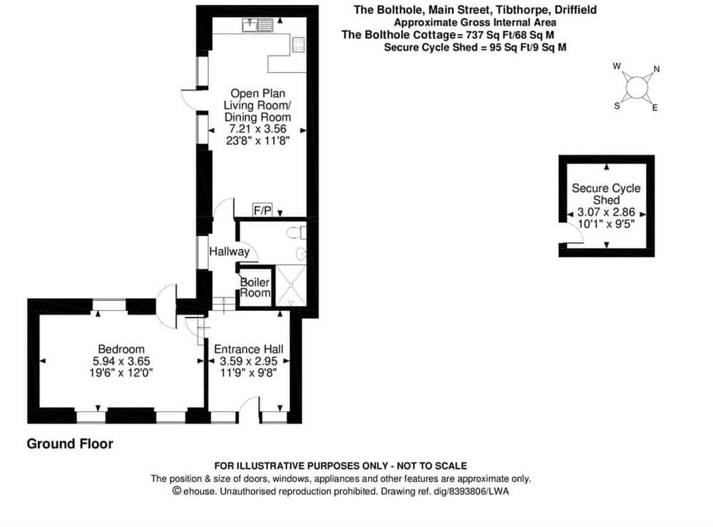 Floor plan at The Bolthole in Tibthorpe, near Driffield, North Humberside