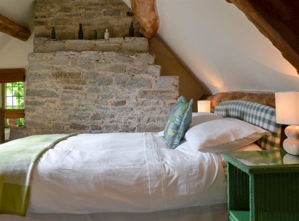 Comfortable double bedroom at The Bothy in Bucknell, Shropshire