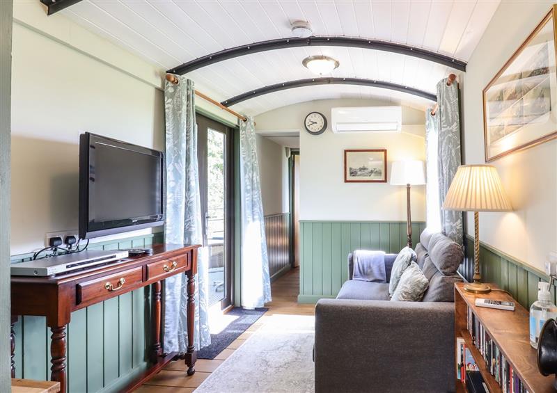 The living room at The Brake Wagon at High Barn Heritage, Greenstead Green near Halstead