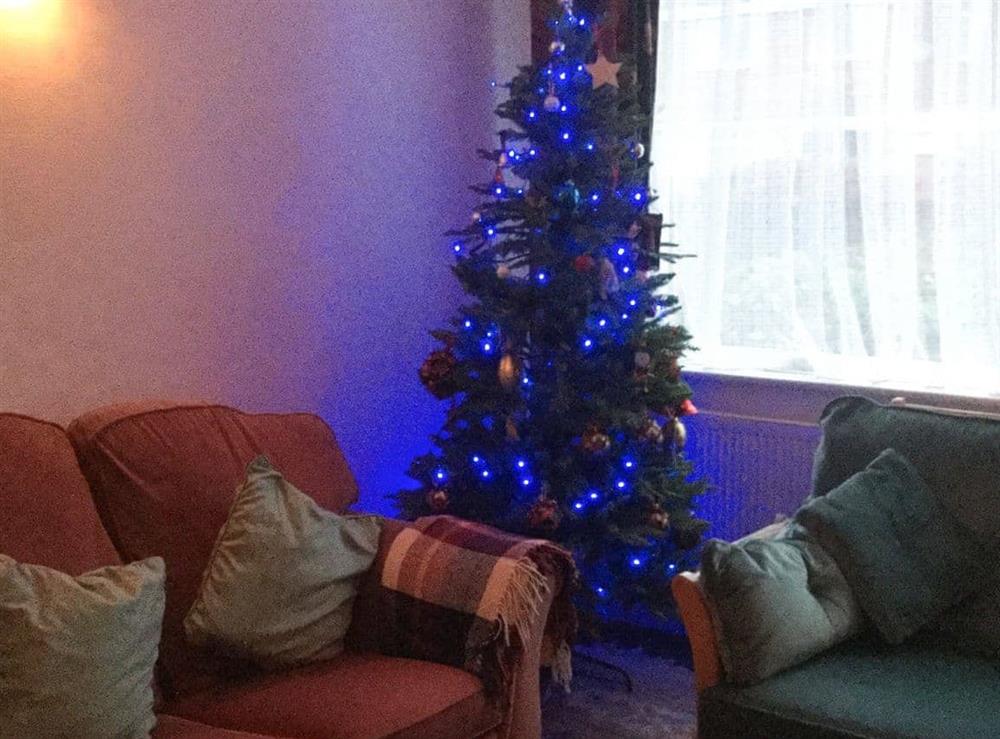 Living room decorated for Christmas at The Briar Rose in Shiney Row, near Houghton-le-Spring, Tyne and Wear