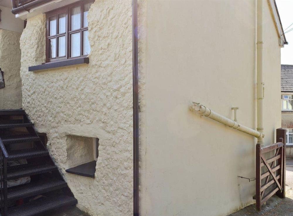 Entrance to the flat at rear of property at The Bridge Inn Flat in Bridgerule, near Bude, Devon