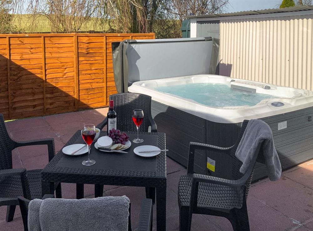 Hot tub at The Bungalow in Borgue, near Kirkcudbright, Kirkcudbrightshire