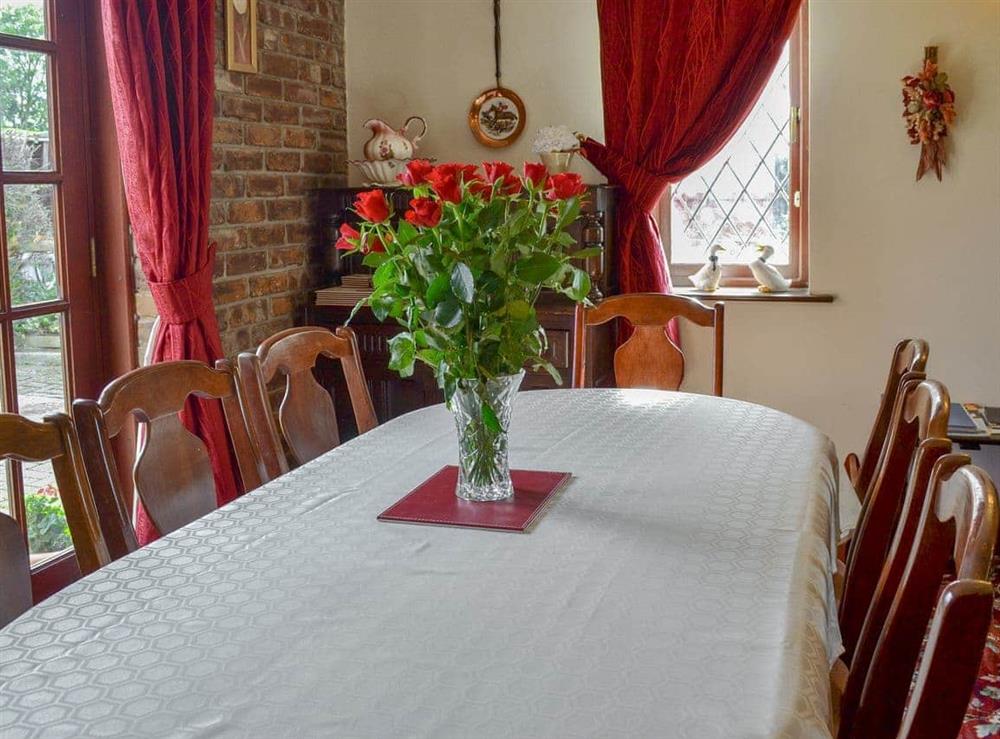 Ideal dining area at The Bungalow in Lebberston, near Filey, North Yorkshire