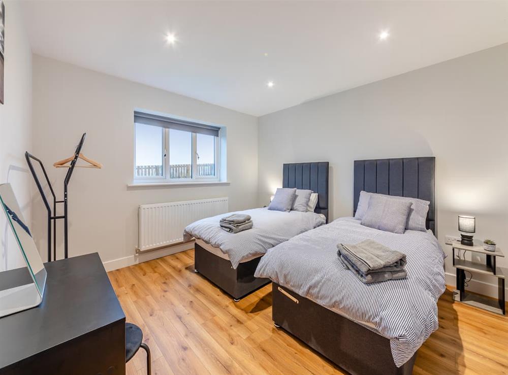 Twin bedroom at The Bunker in Bamburgh, Northumberland