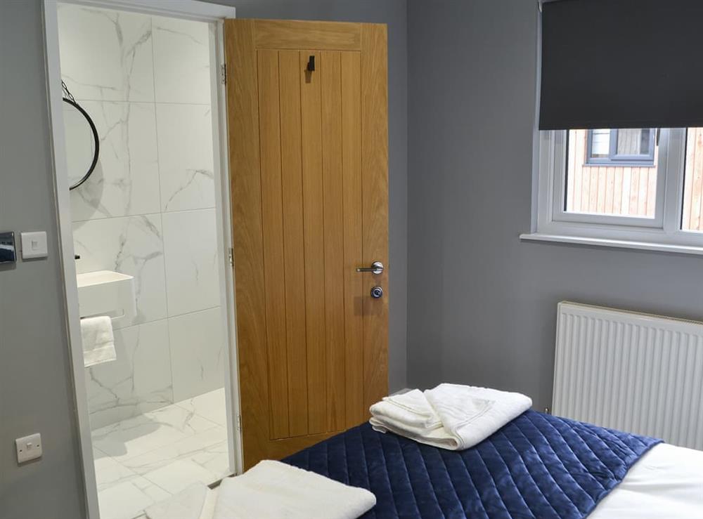 Double bedroom with en-suite at The Bunker in Otterburn, Northumberland