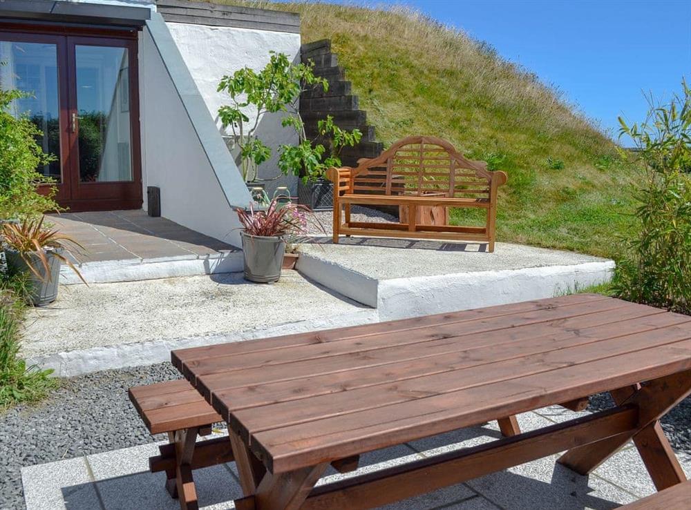 Delightful sitting out area at The Bunker in Sennen, Cornwall