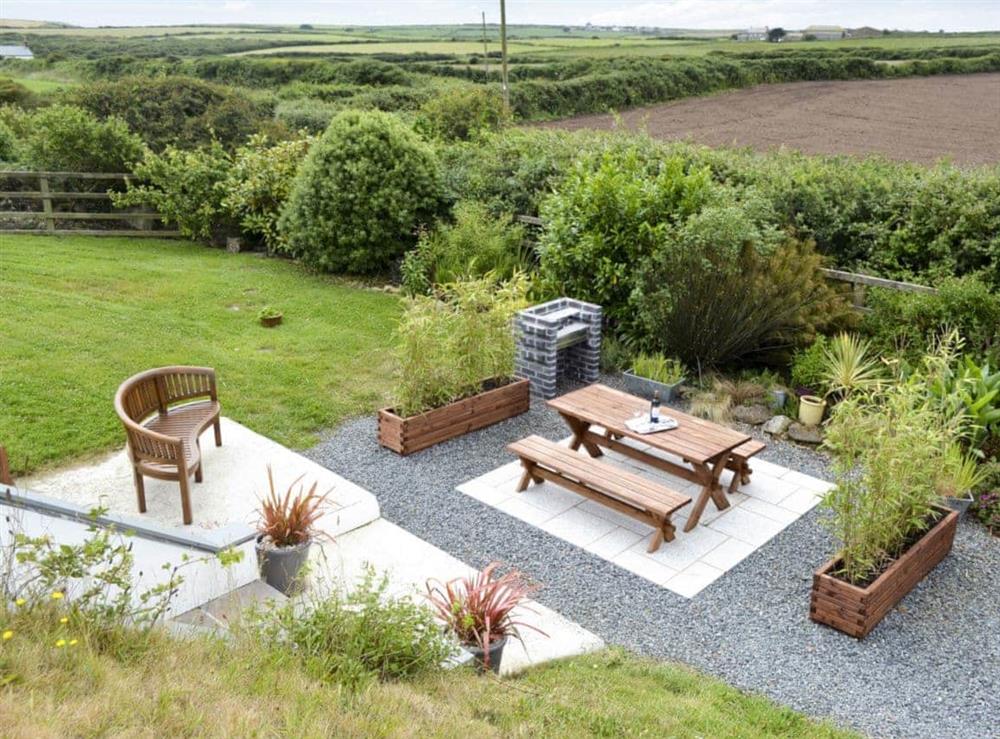 Outdoor eating area at The Bunker in Sennen, Cornwall