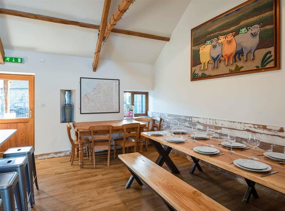 Dining Area at The Bunkhouse at Morfa Farm in Llanrhystud, Ceredigion, Dyfed