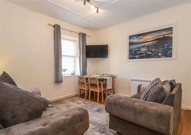 The living area at The Butchers Flat, Seahouses