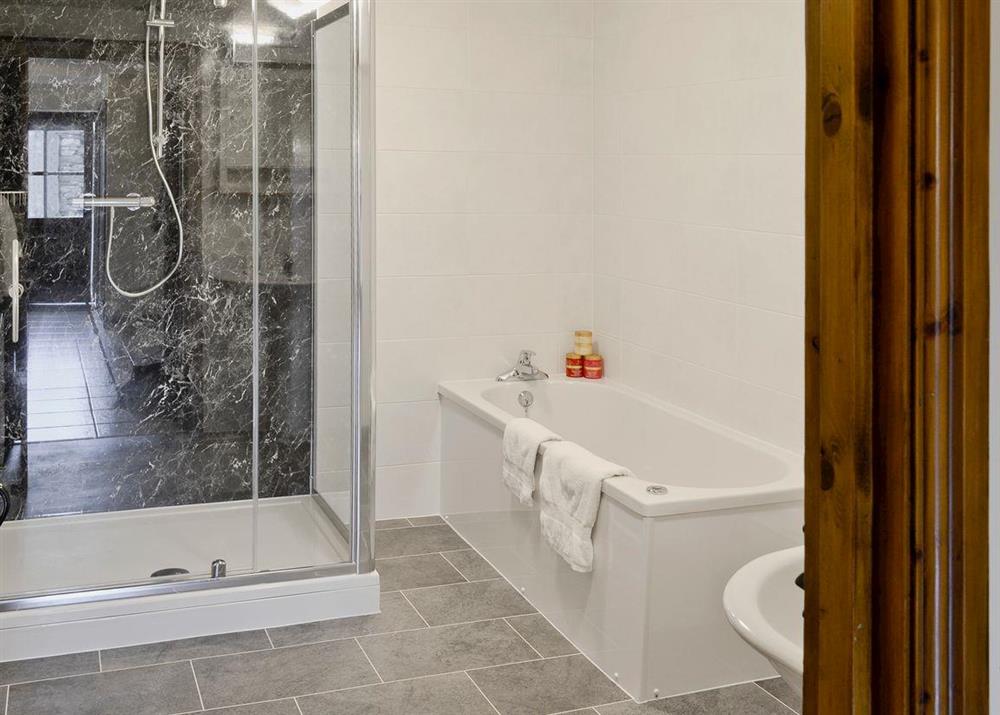 Spacious modern bathroom at The Byre in Airton, Nr Skipton., North Yorkshire
