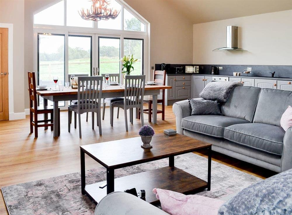 Open plan living space at The Byre in Castle Douglas, Kirkcudbrightshire