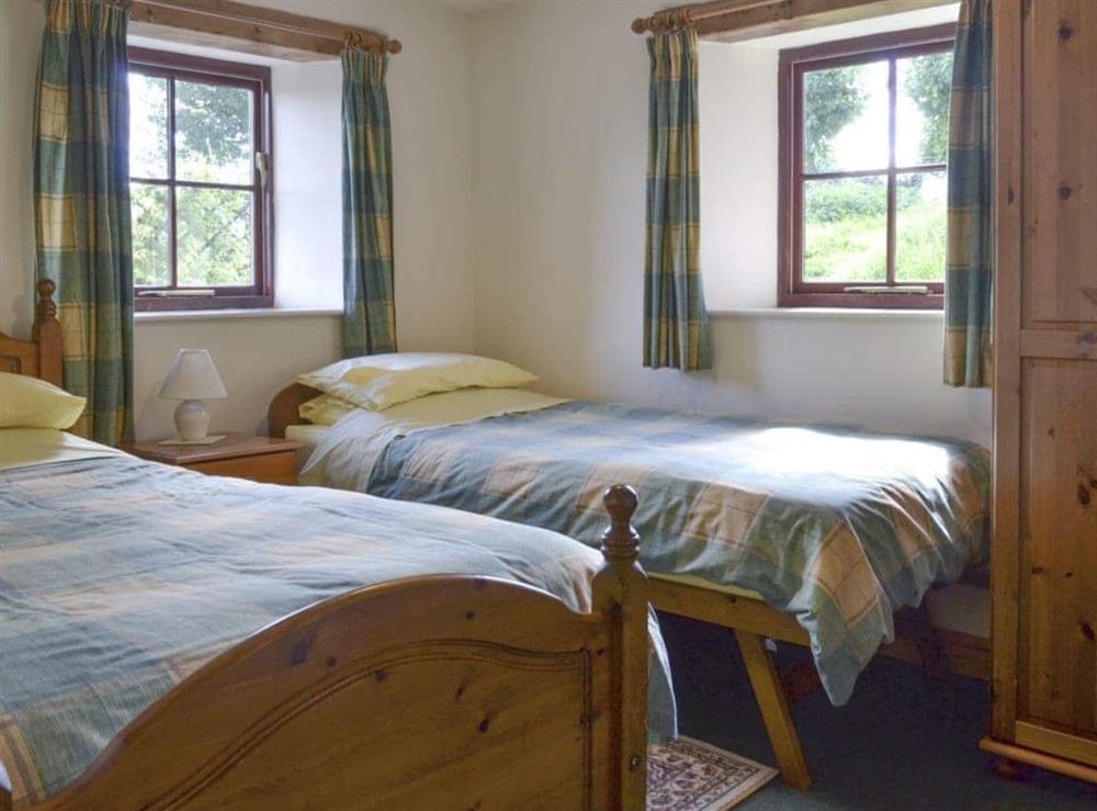 Comfortable twin bedroom at The Byre in Newby, near Appleby-in-Westmorland, Cumbria