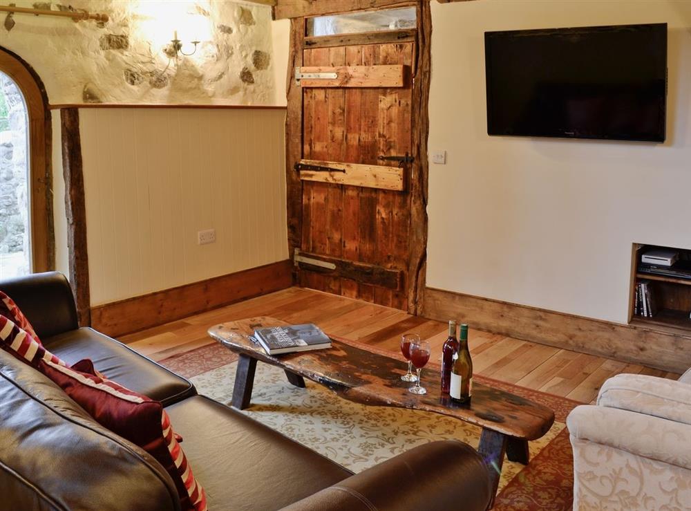 Living room at The Byre in Penycae, near Wrexham, Great Britain