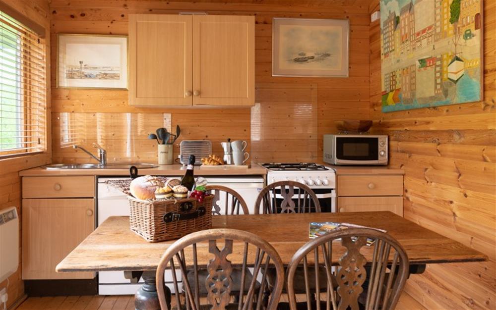 Kitchen & Dining at The Cabin at Little Bosveal in Falmouth