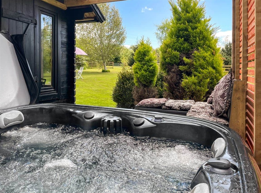 Hot tub at The Cabin in Cockermouth and the North West Fells, Cumbria